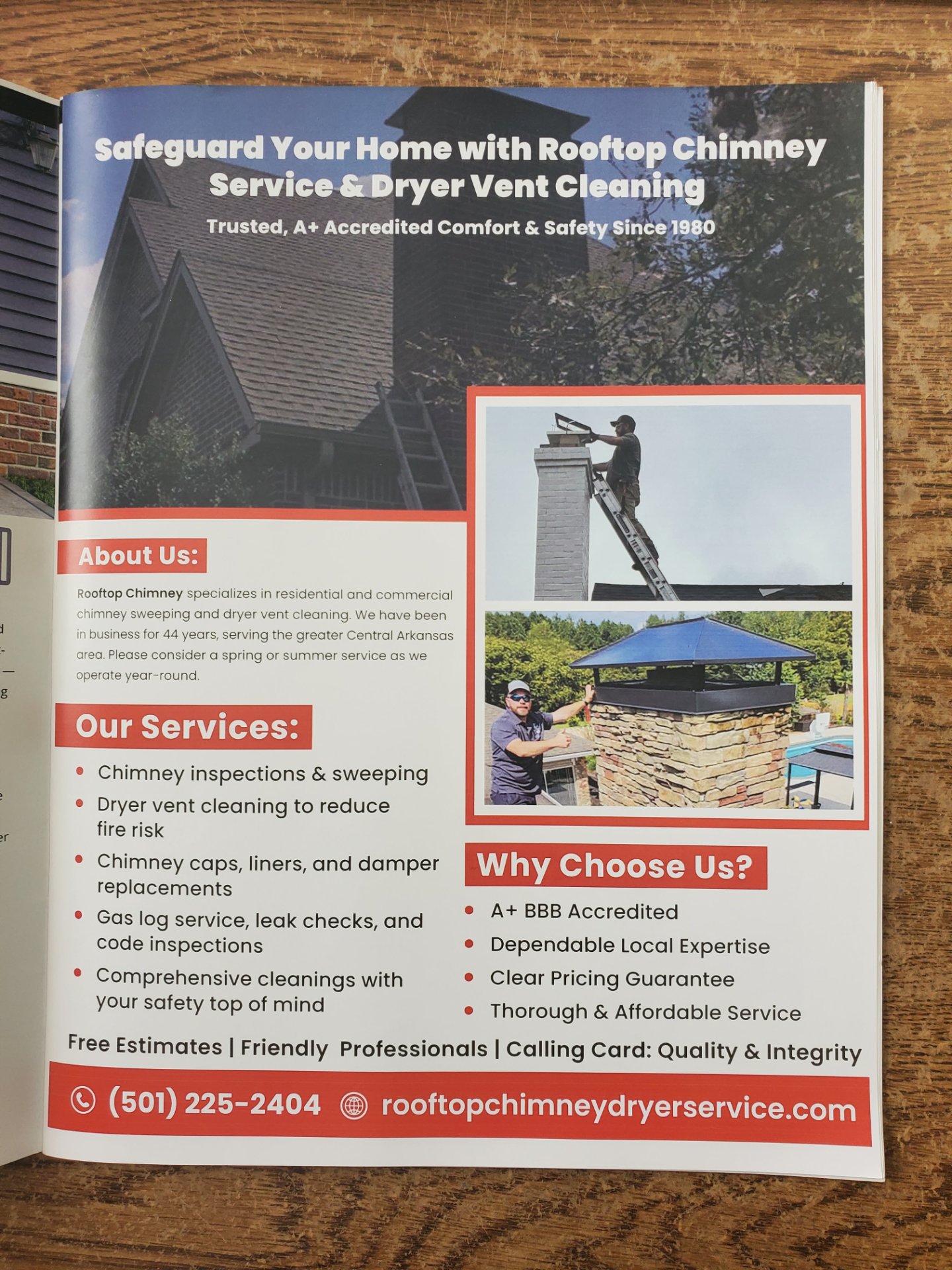 Rooftop Chimney Service & Dryer Vent Cleaning, Fireplace and Chimney Cleaning or Repair in Little Rock, AR - photo 2