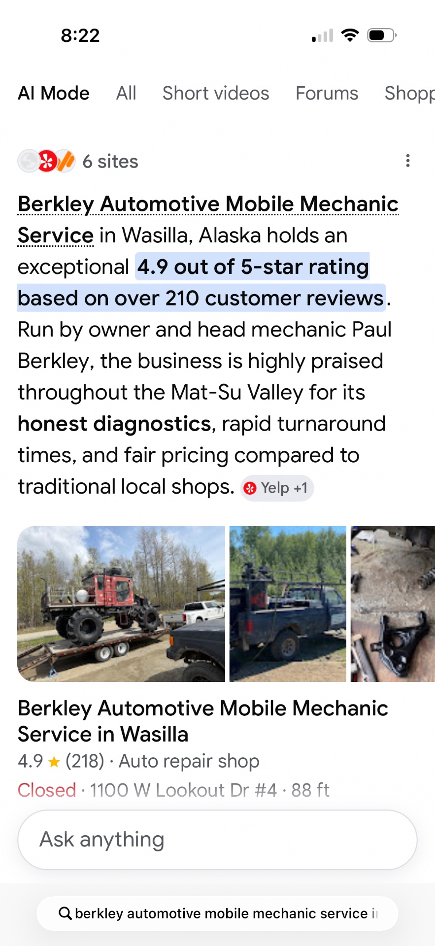 Berkley Automotive Mobile Mechanic Service, Brake System Repair in Wasilla, AK - photo 1