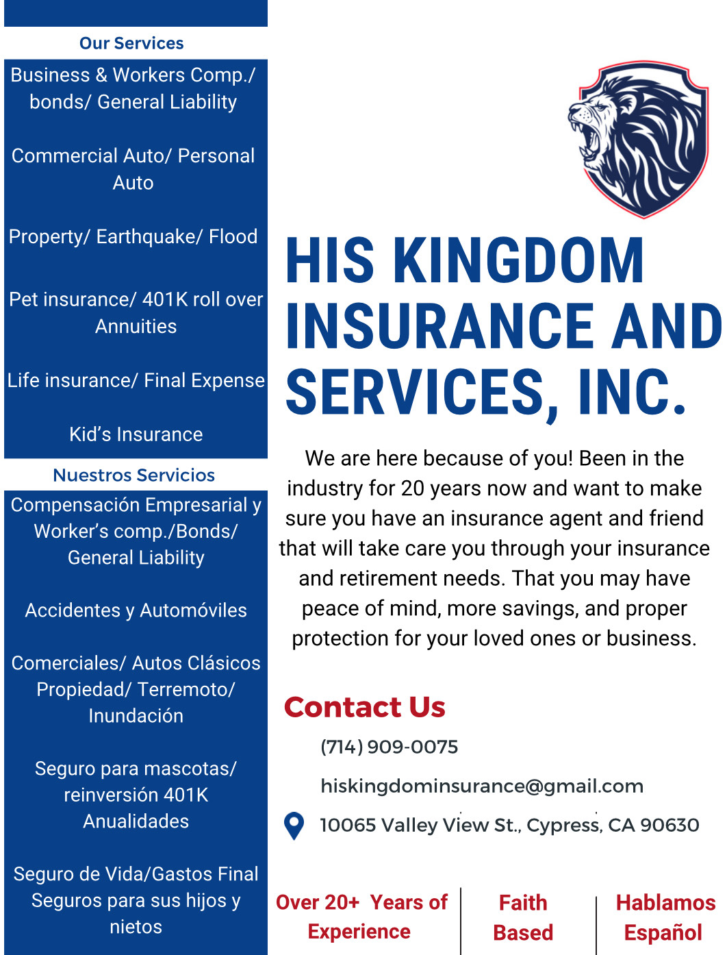 His Kingdom Insurance and Services Inc., Auto Insurance in Cypress, CA - photo 1