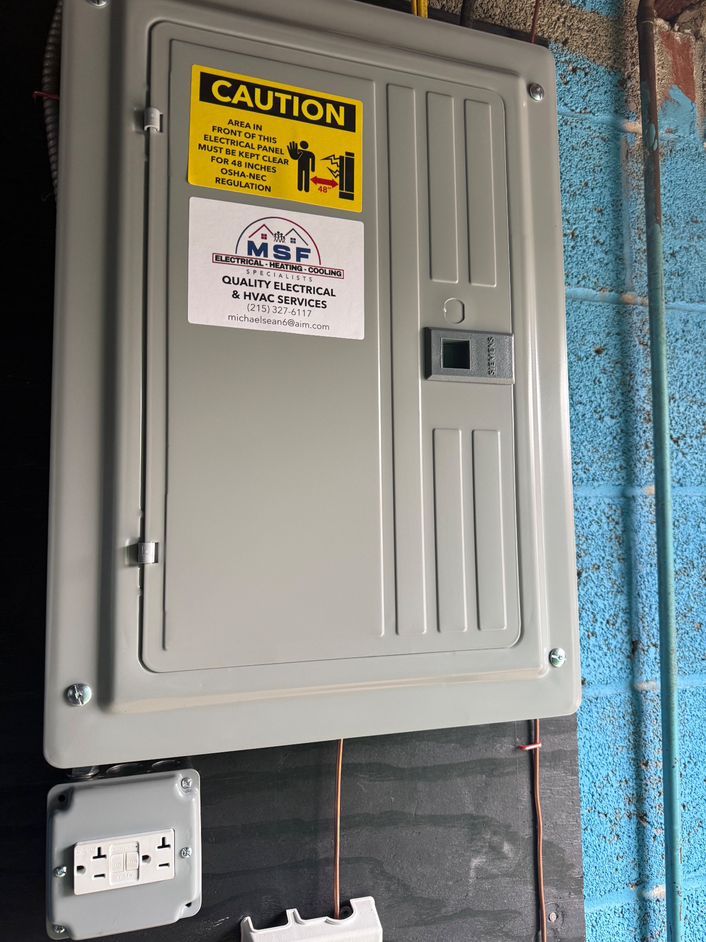Msf electrical heating and cooling, Circuit Breaker Panel or Fuse Box Installation in Philadelphia, PA - photo 4