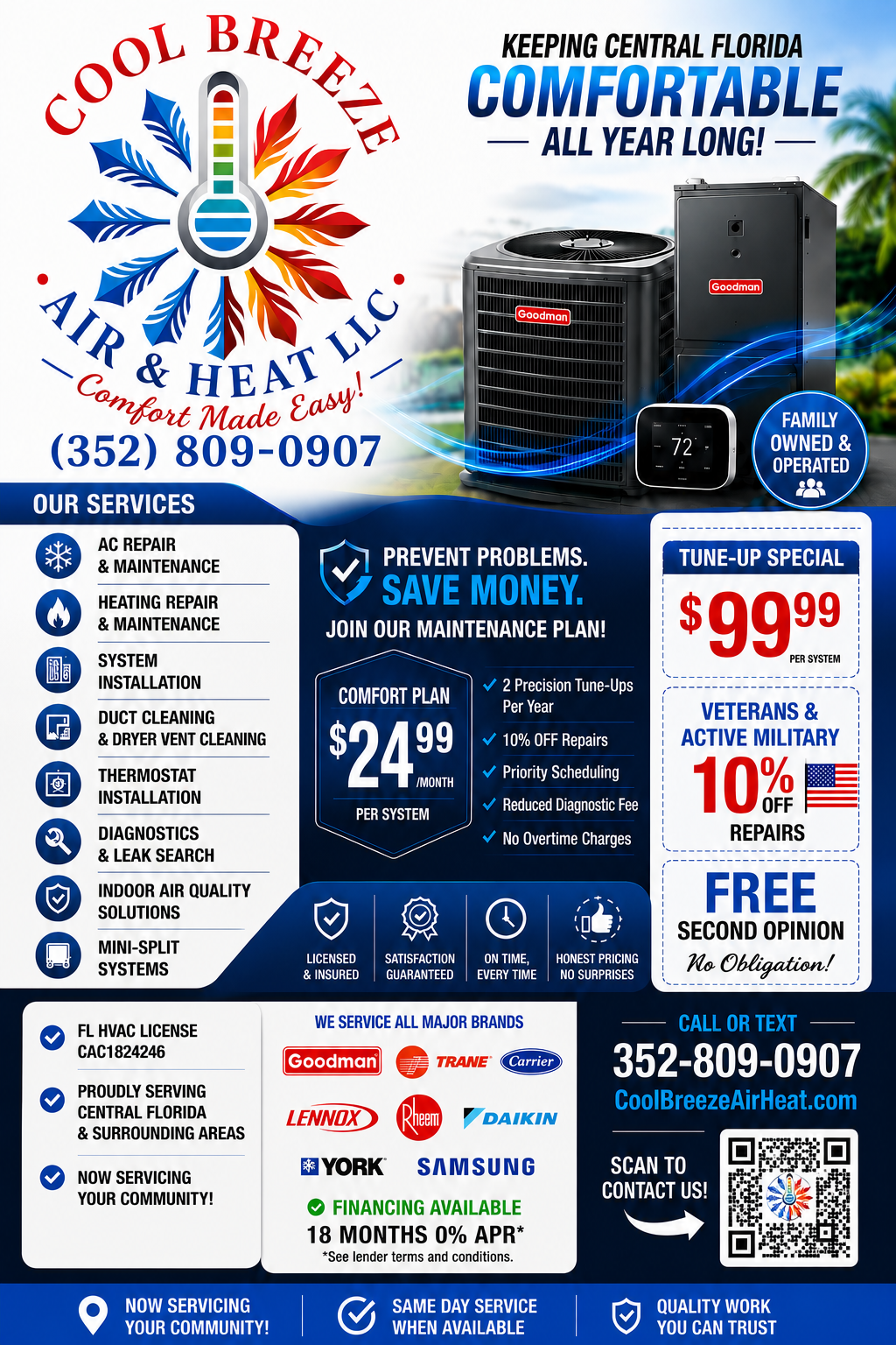 Cool Breeze Air & Heat LLC, Central Air Conditioning Installation or Replacement in Clermont, FL - photo 1