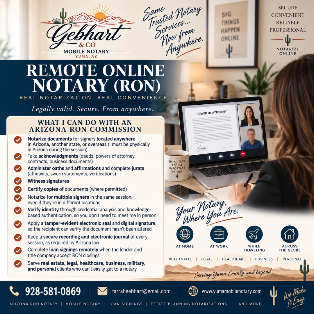 Gebhart & Co Mobile Notary, Mobile Notary in Yuma, AZ - photo 8