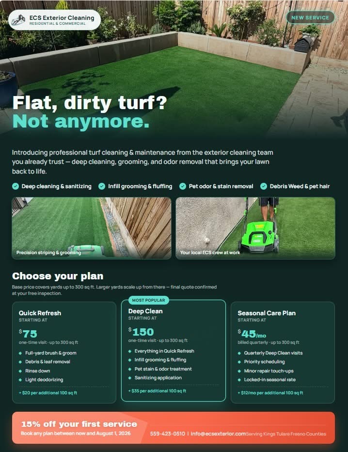 ECS Exterior Cleaning, LLC, Artificial Turf in Lemoore, CA - photo 2